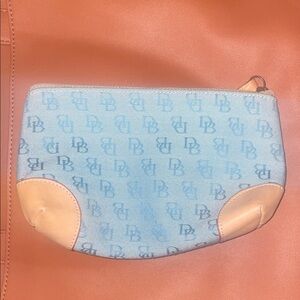 Dooney & Bourke Light Blue and Tan Cosmetic Case